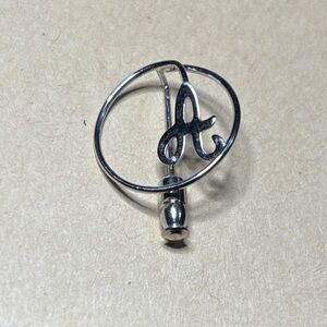 Elegant Silver Initial 'A' Brooch